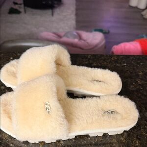 UGG Plush Tan Slippers